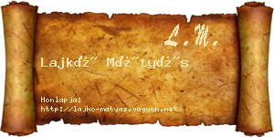 Lajkó Mátyás névjegykártya