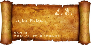Lajkó Mátyás névjegykártya