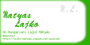 matyas lajko business card